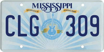 MS license plate CLG309