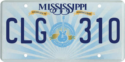 MS license plate CLG310