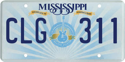 MS license plate CLG311