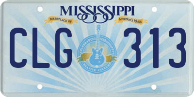 MS license plate CLG313