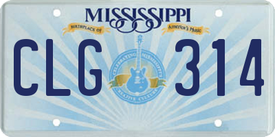 MS license plate CLG314
