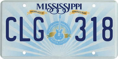 MS license plate CLG318