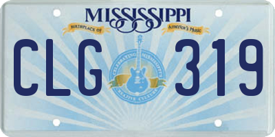 MS license plate CLG319