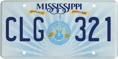 MS license plate CLG321