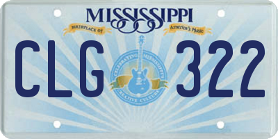 MS license plate CLG322