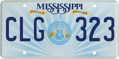 MS license plate CLG323