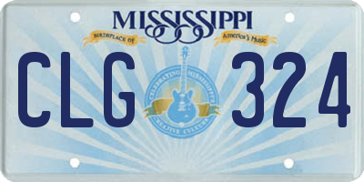 MS license plate CLG324