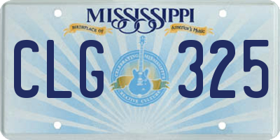 MS license plate CLG325