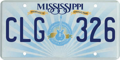 MS license plate CLG326