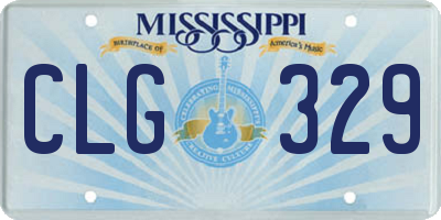 MS license plate CLG329