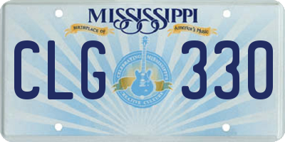 MS license plate CLG330