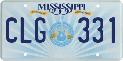 MS license plate CLG331