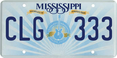 MS license plate CLG333