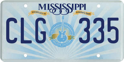 MS license plate CLG335