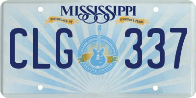 MS license plate CLG337