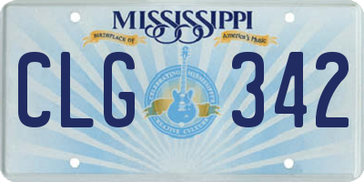 MS license plate CLG342