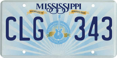 MS license plate CLG343