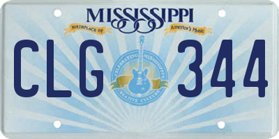 MS license plate CLG344