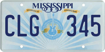 MS license plate CLG345