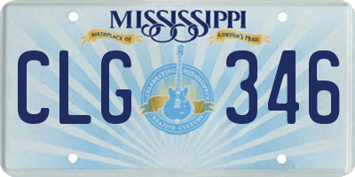 MS license plate CLG346