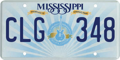 MS license plate CLG348