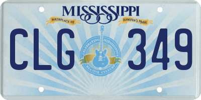 MS license plate CLG349