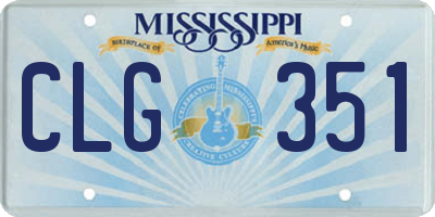 MS license plate CLG351