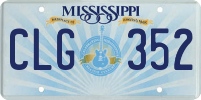 MS license plate CLG352