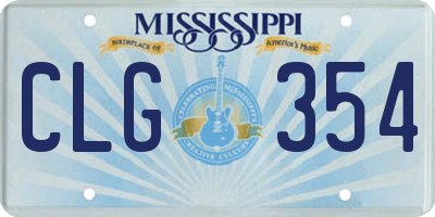 MS license plate CLG354