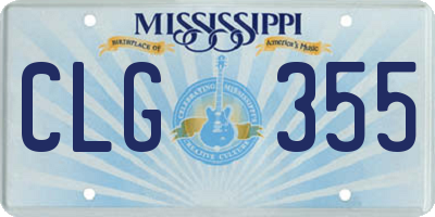 MS license plate CLG355