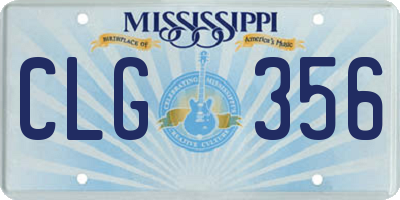 MS license plate CLG356