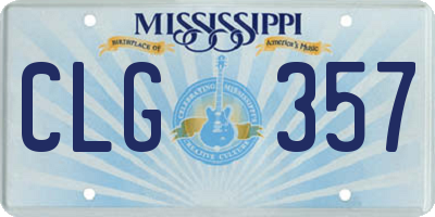 MS license plate CLG357