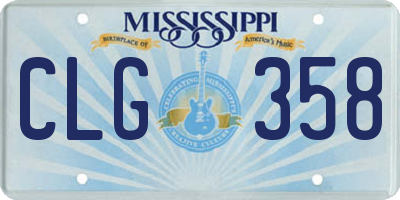 MS license plate CLG358