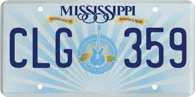MS license plate CLG359