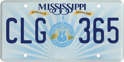 MS license plate CLG365