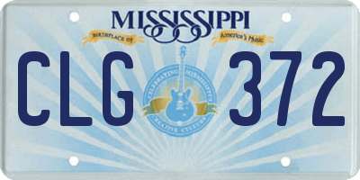 MS license plate CLG372