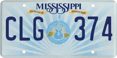 MS license plate CLG374