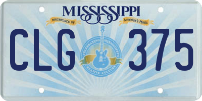 MS license plate CLG375