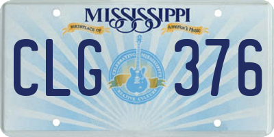 MS license plate CLG376