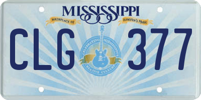 MS license plate CLG377