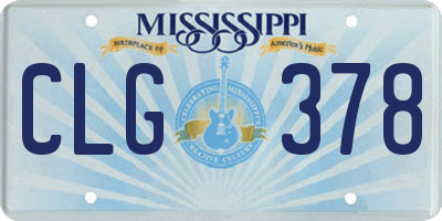 MS license plate CLG378