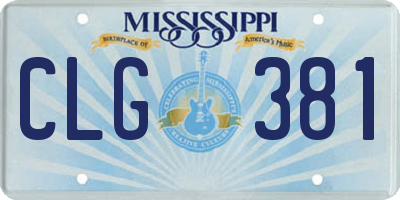 MS license plate CLG381