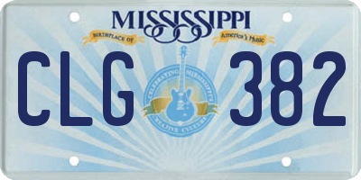 MS license plate CLG382