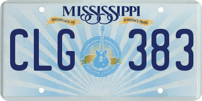 MS license plate CLG383