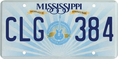 MS license plate CLG384