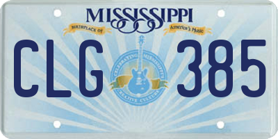 MS license plate CLG385