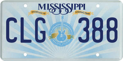 MS license plate CLG388