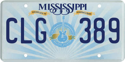 MS license plate CLG389