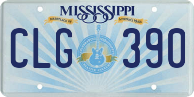 MS license plate CLG390