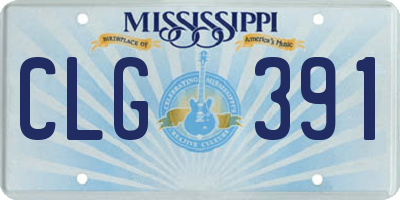 MS license plate CLG391